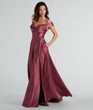 You'll be the best dressed in the Alira Cold Shoulder A-Line Satin Formal Dress as your summer formal dress with unique details from Windsor.