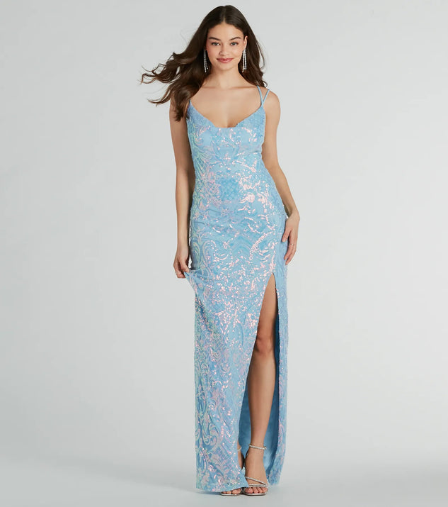 Phoebe Formal Sequin Cowl Neck Long Dress is the perfect prom dress pick with on-trend details to make the 2024 dance your most memorable event yet!