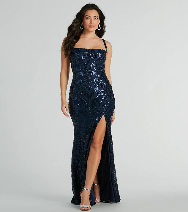 Moira Lace-Up Mermaid Sequin Formal Dress is the perfect prom dress pick with on-trend details to make the 2024 dance your most memorable event yet!