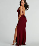 You'll be the best dressed in the Nicolette Lace-Up Mermaid Crepe Formal Dress as your summer formal dress with unique details from Windsor.