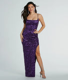 You'll be the best dressed in the Alessia Square Neck Slim Sequin Satin Formal Dress as your summer formal dress with unique details from Windsor.