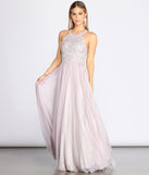 The Briella Lace High Neck Tulle Ball Gown is a gorgeous pick as your 2023 prom dress or formal gown for wedding guest, spring bridesmaid, or army ball attire!