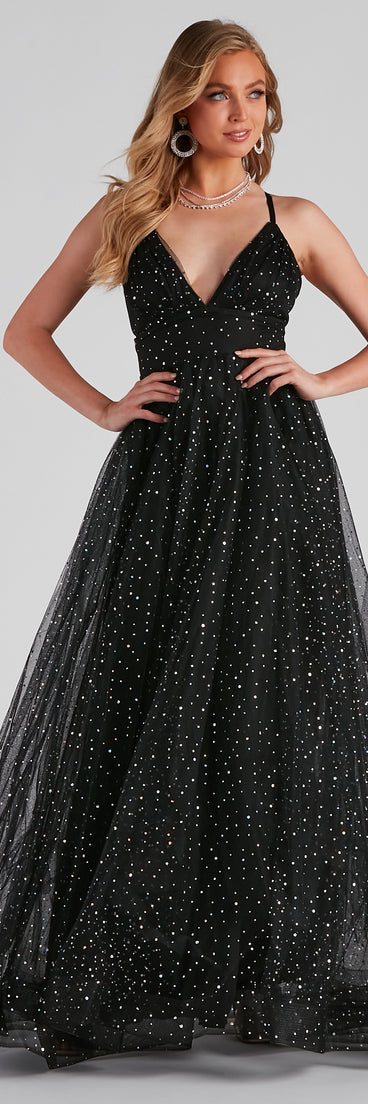 You'll feel stylish and confident in the Vanessa V-Neck Tulle Gown as your Winter Formal Dress to stand out at your dance or event.