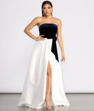 Valentina Velvet and Satin Ball Gown creates the perfect spring wedding guest dress or cocktail attire with stylish details in the latest trends for 2023!
