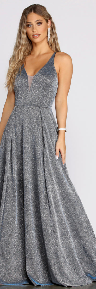 The Catalyn Glitter Shine Ball Gown is a gorgeous pick as your 2023 prom dress or formal gown for wedding guest, spring bridesmaid, or army ball attire!