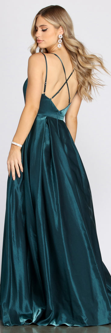 Lona Formal Cross Back Gown is a stunning choice for a bridesmaid dress or maid of honor dress, and to feel beautiful at Prom 2023, spring weddings, formals, & military balls!