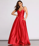 The Kendall Satin Lace Up Back Ball Gown is a gorgeous pick as your 2023 prom dress or formal gown for wedding guest, spring bridesmaid, or army ball attire!