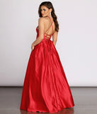 The Kendall Satin Lace Up Back Ball Gown is a gorgeous pick as your 2023 prom dress or formal gown for wedding guest, spring bridesmaid, or army ball attire!
