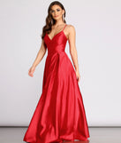 The Kendall Satin Lace Up Back Ball Gown is a gorgeous pick as your 2023 prom dress or formal gown for wedding guest, spring bridesmaid, or army ball attire!