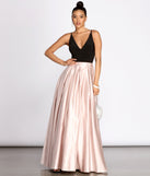 The Alex Pleated Satin Ball Gown is a gorgeous pick as your 2023 prom dress or formal gown for wedding guest, spring bridesmaid, or army ball attire!