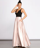 The Alex Pleated Satin Ball Gown is a gorgeous pick as your 2023 prom dress or formal gown for wedding guest, spring bridesmaid, or army ball attire!