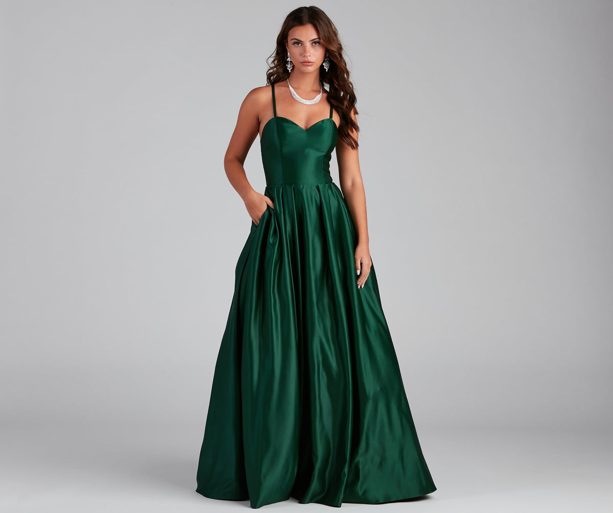 Milana Formal Sleeveless Satin Ball Gown & Windsor