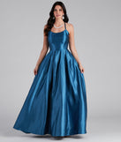 The Christine Sleeveless Satin Ball Gown is a gorgeous pick as your 2023 prom dress or formal gown for wedding guest, spring bridesmaid, or army ball attire!