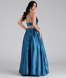 The Christine Sleeveless Satin Ball Gown is a gorgeous pick as your 2023 prom dress or formal gown for wedding guest, spring bridesmaid, or army ball attire!