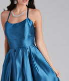 The Christine Sleeveless Satin Ball Gown is a gorgeous pick as your 2023 prom dress or formal gown for wedding guest, spring bridesmaid, or army ball attire!