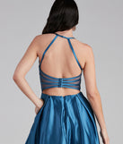 The Christine Sleeveless Satin Ball Gown is a gorgeous pick as your 2023 prom dress or formal gown for wedding guest, spring bridesmaid, or army ball attire!