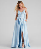 Lottie Formal Satin And Lace Ball Gown is a gorgeous pick as your 2023 prom dress or formal gown for wedding guest, spring bridesmaid, or army ball attire!