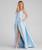 Lottie Formal Satin And Lace Ball Gown is a gorgeous pick as your 2023 prom dress or formal gown for wedding guest, spring bridesmaid, or army ball attire!
