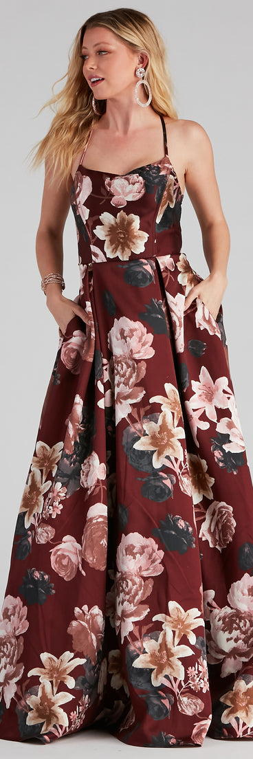 The Hayde Formal Floral Lace Up Ball Gown is a gorgeous pick as your 2023 prom dress or formal gown for wedding guest, spring bridesmaid, or army ball attire!