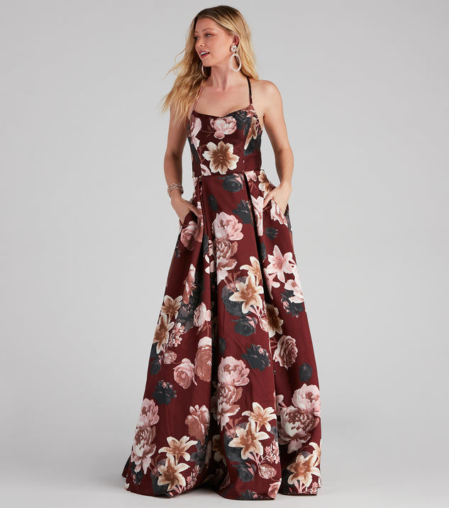Hayde Formal Floral Lace Up Ball Gown Windsor