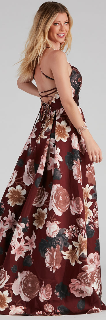 The Hayde Formal Floral Lace Up Ball Gown is a gorgeous pick as your 2023 prom dress or formal gown for wedding guest, spring bridesmaid, or army ball attire!