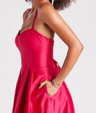 Viviane Satin Sweetheart Lace-Up Ball Gown is a gorgeous pick as your 2023 prom dress or formal gown for wedding guest, spring bridesmaid, or army ball attire!