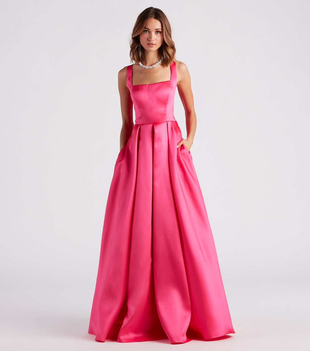 Kristine Satin Lace-Up A-Line Ball Gown & Windsor
