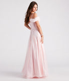 Kayleen Sequin Feather A-Line Ball Gown