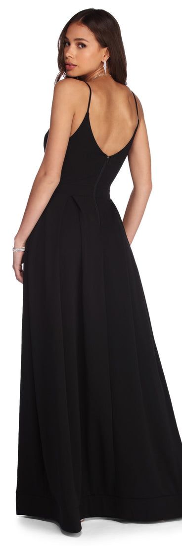 The Grace Pleated Crepe Ball Gown is a gorgeous pick as your 2023 prom dress or formal gown for wedding guest, spring bridesmaid, or army ball attire!