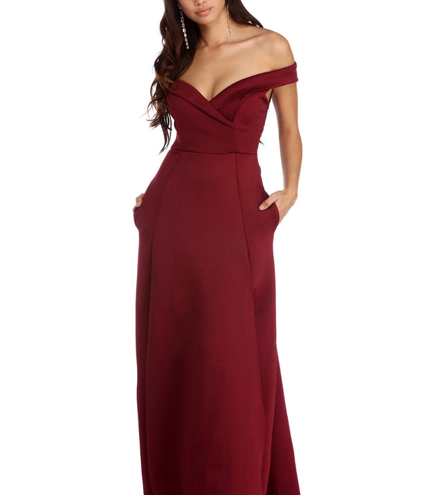 The Christine Off The Shoulder Ball Gown is a gorgeous pick as your 2023 prom dress or formal gown for wedding guest, spring bridesmaid, or army ball attire!