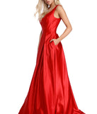 The Aubree Ravishing Satin Ball Gown is a gorgeous pick as your 2023 prom dress or formal gown for wedding guest, spring bridesmaid, or army ball attire!