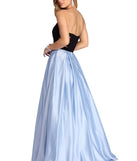 Marie Strapless Satin Ball Gown is a gorgeous pick as your 2023 prom dress or formal gown for wedding guest, spring bridesmaid, or army ball attire!