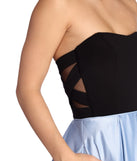 Marie Strapless Satin Ball Gown is a gorgeous pick as your 2023 prom dress or formal gown for wedding guest, spring bridesmaid, or army ball attire!