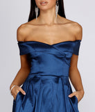 Megan Taffeta Off The Shoulder Ball Gown is a gorgeous pick as your 2023 prom dress or formal gown for wedding guest, spring bridesmaid, or army ball attire!