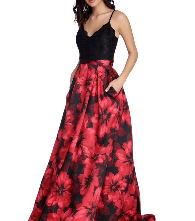 Marjorie Charming Florals Ball Gown is a gorgeous pick as your 2023 prom dress or formal gown for wedding guest, spring bridesmaid, or army ball attire!