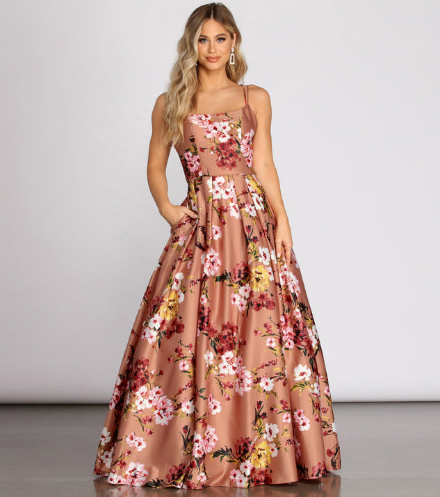 Magdalena Satin Floral Gown Magdalena Satin Floral Gown