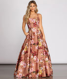 Magdalena Satin Floral Gown is a gorgeous pick as your 2023 prom dress or formal gown for wedding guest, spring bridesmaid, or army ball attire!
