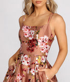 Magdalena Satin Floral Gown is a gorgeous pick as your 2023 prom dress or formal gown for wedding guest, spring bridesmaid, or army ball attire!