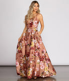 Magdalena Satin Floral Gown is a gorgeous pick as your 2023 prom dress or formal gown for wedding guest, spring bridesmaid, or army ball attire!
