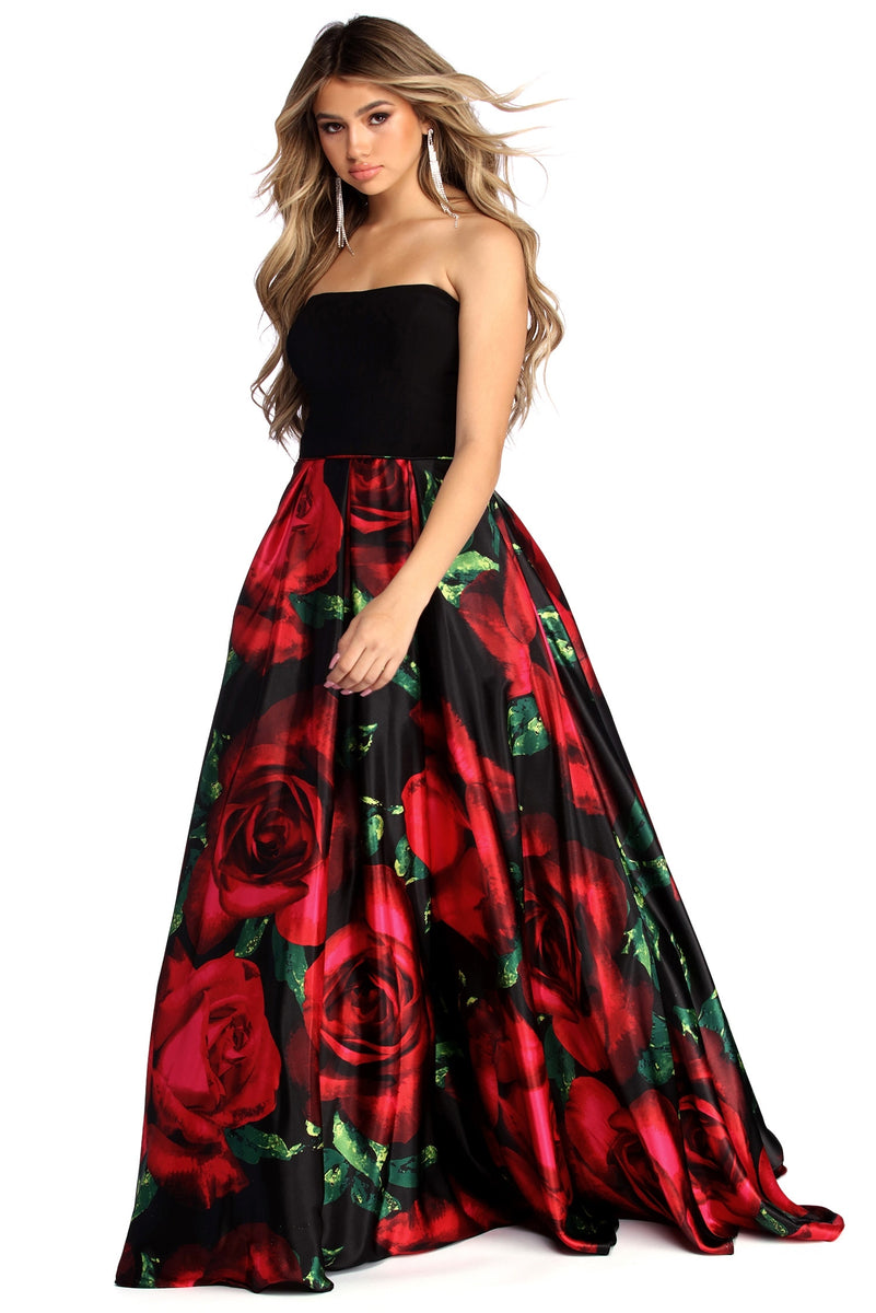 Sariah Strapless Rose Ball Gown & Windsor