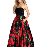 Sariah Strapless Rose Ball Gown is a gorgeous pick as your 2023 prom dress or formal gown for wedding guest, spring bridesmaid, or army ball attire!