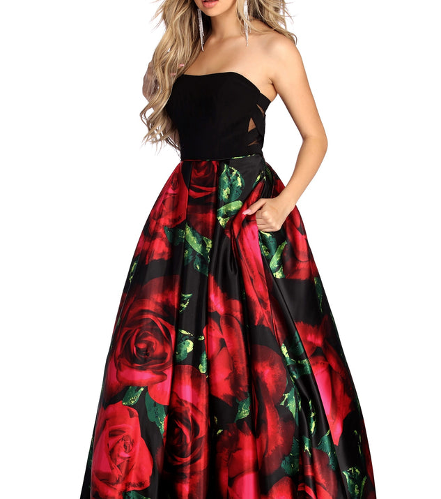 Sariah Strapless Rose Ball Gown & Windsor