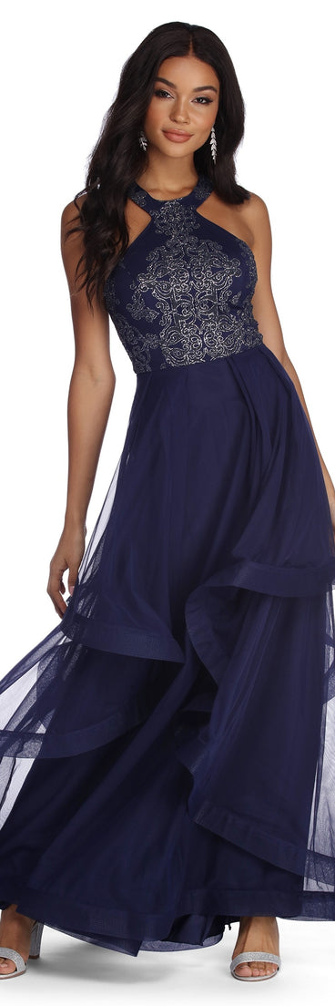 The Alexandra Formal Tulle Dress is a gorgeous pick as your 2023 prom dress or formal gown for wedding guest, spring bridesmaid, or army ball attire!
