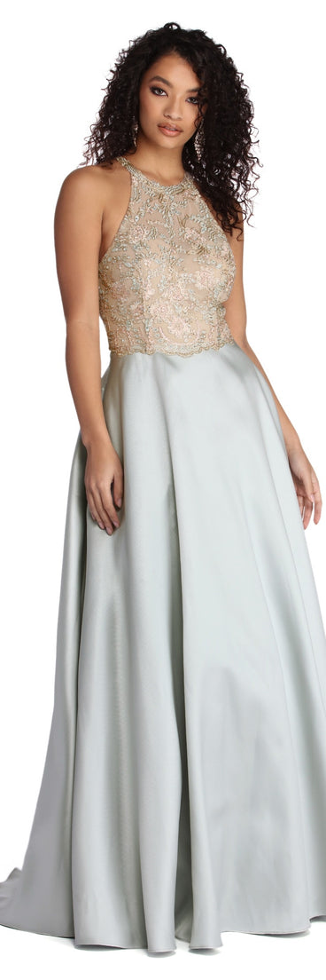 The Emmy Formal Beaded Ball Gown is a gorgeous pick as your 2023 prom dress or formal gown for wedding guest, spring bridesmaid, or army ball attire!