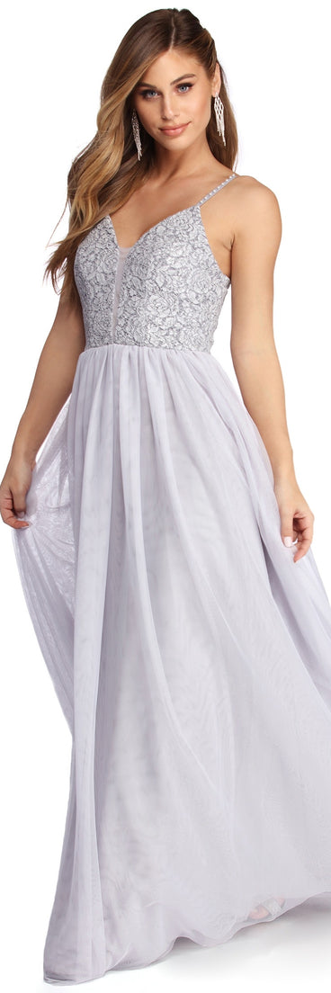 Rose Formal Lace And Pearl Ball Gown is a gorgeous pick as your 2023 prom dress or formal gown for wedding guest, spring bridesmaid, or army ball attire!