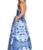 The Ari Bohemian Floral Satin Ball Gown is a gorgeous pick as your 2023 prom dress or formal gown for wedding guest, spring bridesmaid, or army ball attire!