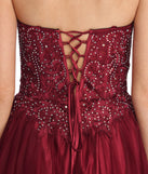 The Annabelle Heat Stone Ball Gown is a gorgeous pick as your 2023 prom dress or formal gown for wedding guest, spring bridesmaid, or army ball attire!