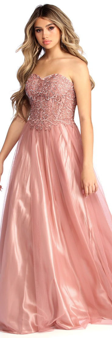 Rosalie Beautifully Beaded Gown is a gorgeous pick as your 2023 prom dress or formal gown for wedding guest, spring bridesmaid, or army ball attire!