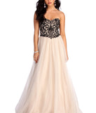 The Demi Floral Lace Up Ball Gown is a gorgeous pick as your 2023 prom dress or formal gown for wedding guest, spring bridesmaid, or army ball attire!