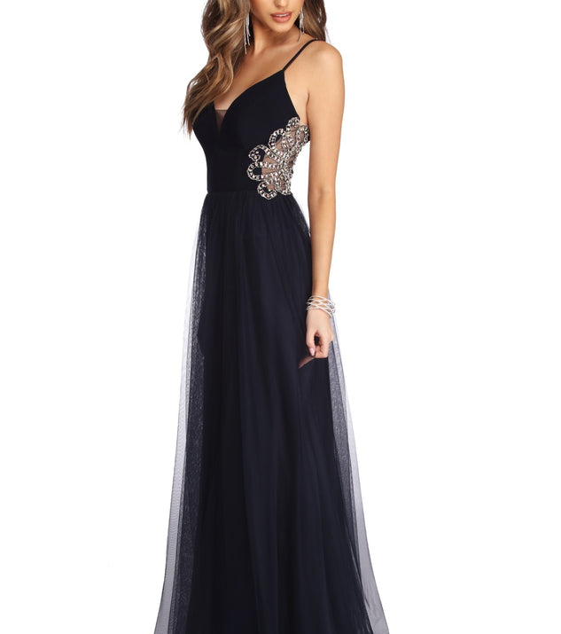 The Kara Formal Rhinestone Ball Gown is a gorgeous pick as your 2023 prom dress or formal gown for wedding guest, spring bridesmaid, or army ball attire!
